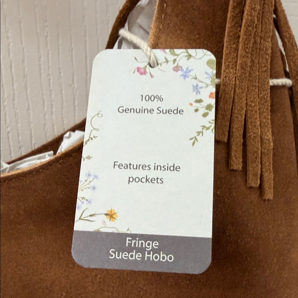 Haute Hippie Tan Suede Hobo Bag with Fringe - Picture 4 of 9
